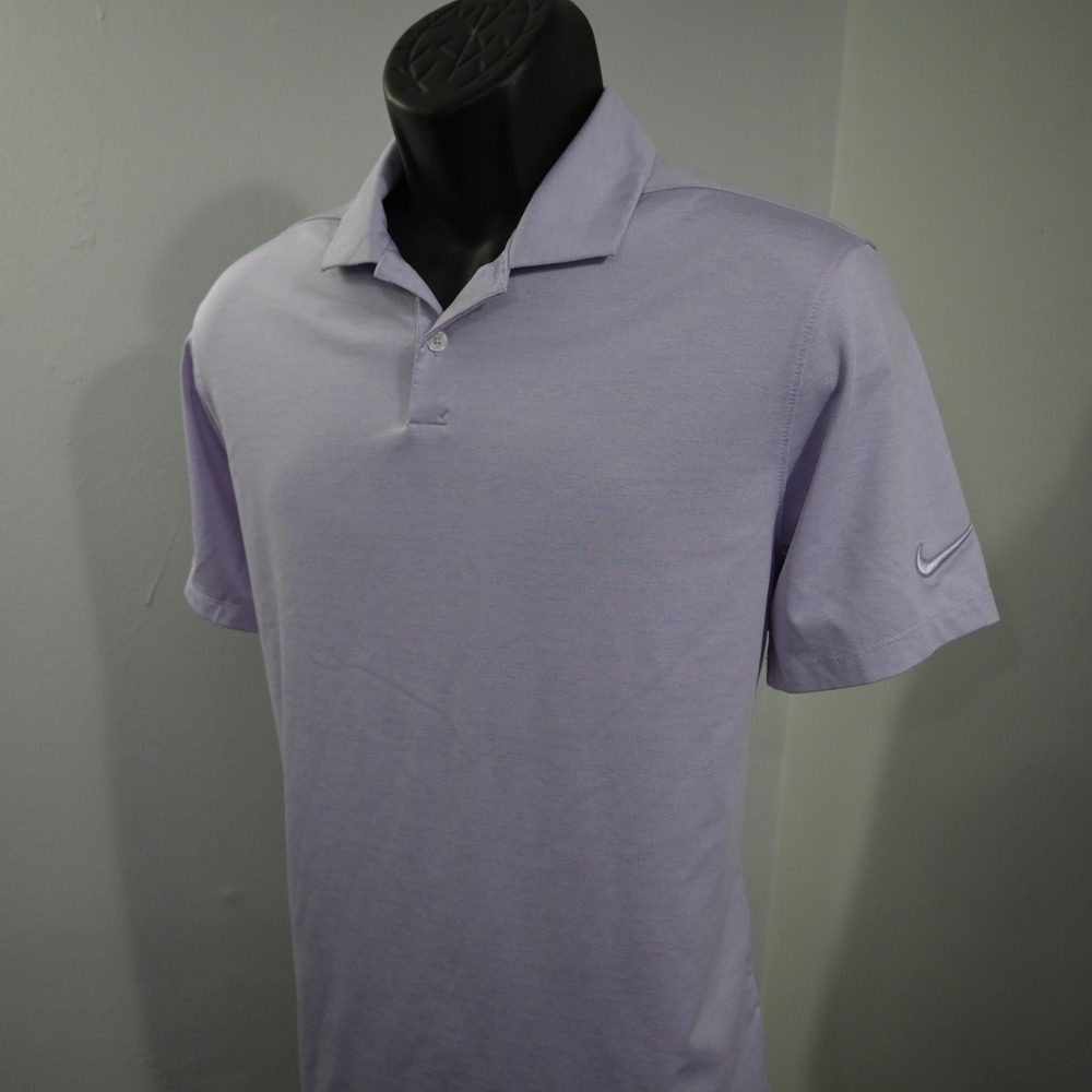 Nike Golf Polo Mens Medium Purple Dri-Fit Short Sleeve Swoosh Logo